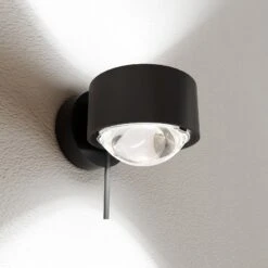 Puk! 80 Wall LED-Spot Linsen Klar Schwarz Matt