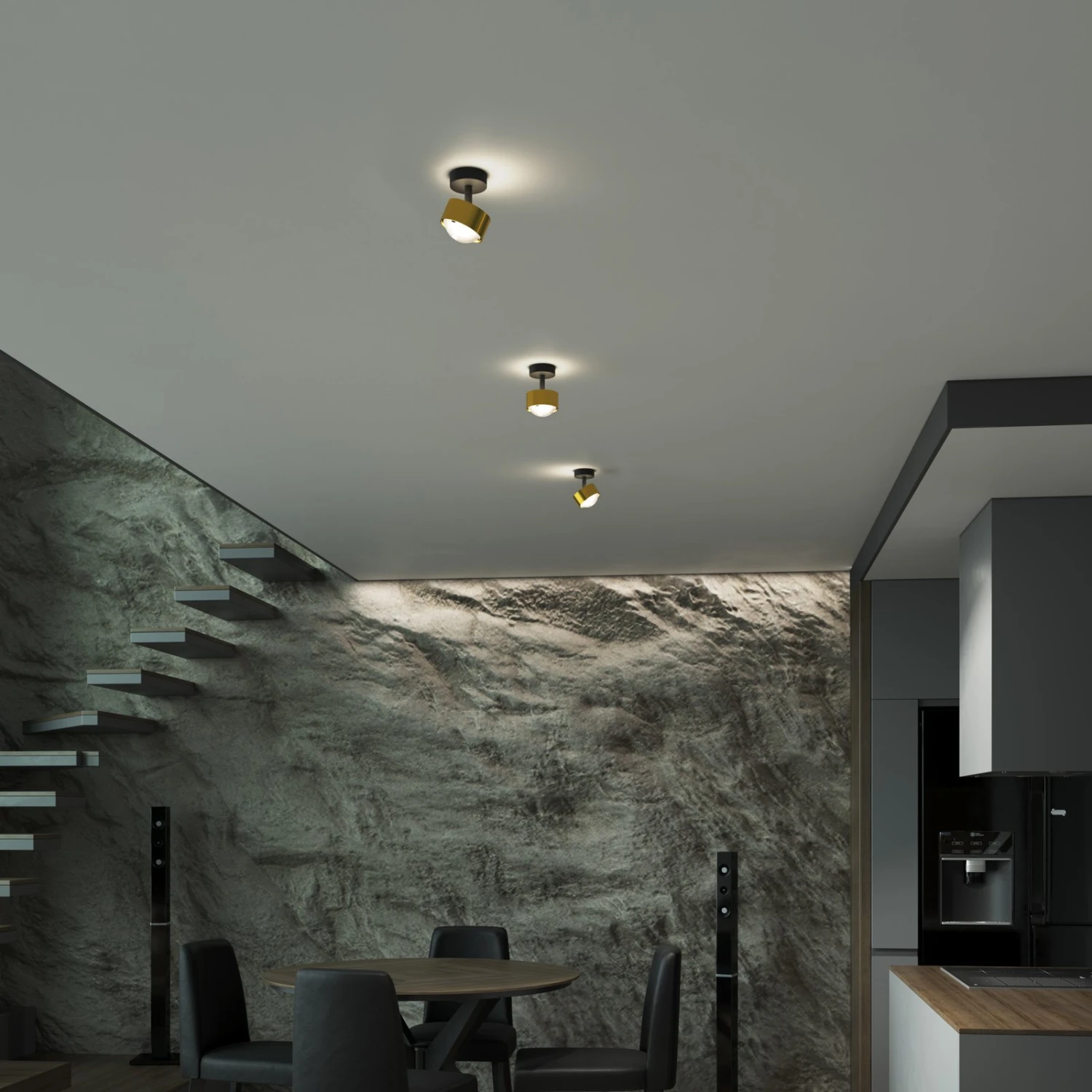 Puk! 80 Turn Up/Downlight Linse matt gold/schwarz Puk! 80 Turn Up/Downlight Linse Matt Gold/schwarz -Top Light 10010562 3