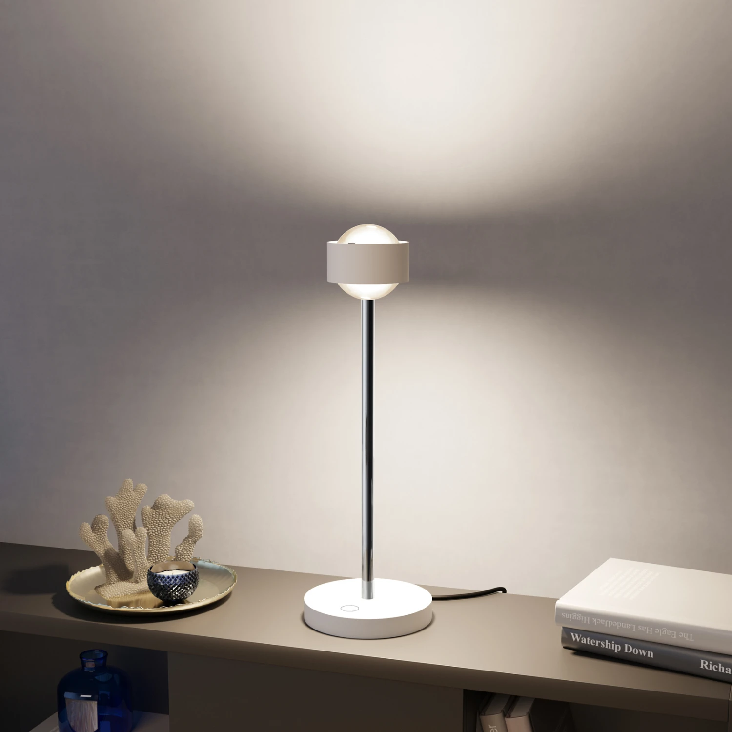 Puk! 80 Eye Table LED Linsen matt, weiß matt/chrom Puk! 80 Eye Table LED Linsen Matt, Weiß Matt/chrom -Top Light 10010675 1