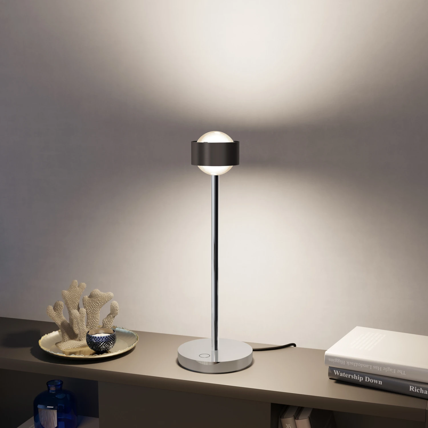 Puk! 80 Eye Table LED, Linsen matt, braun/chrom Puk! 80 Eye Table LED, Linsen Matt, Braun/chrom -Top Light 10010681 1