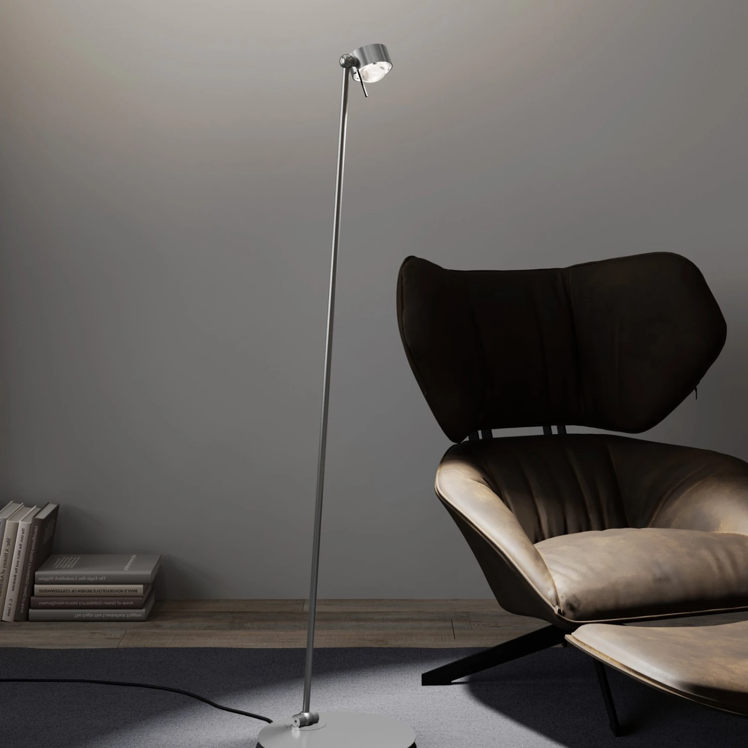 Puk! 80 Floor LED Linsen klar/matt, chrom matt Puk! 80 Floor LED Linsen Klar/matt, Chrom Matt -Top Light 10010729 1