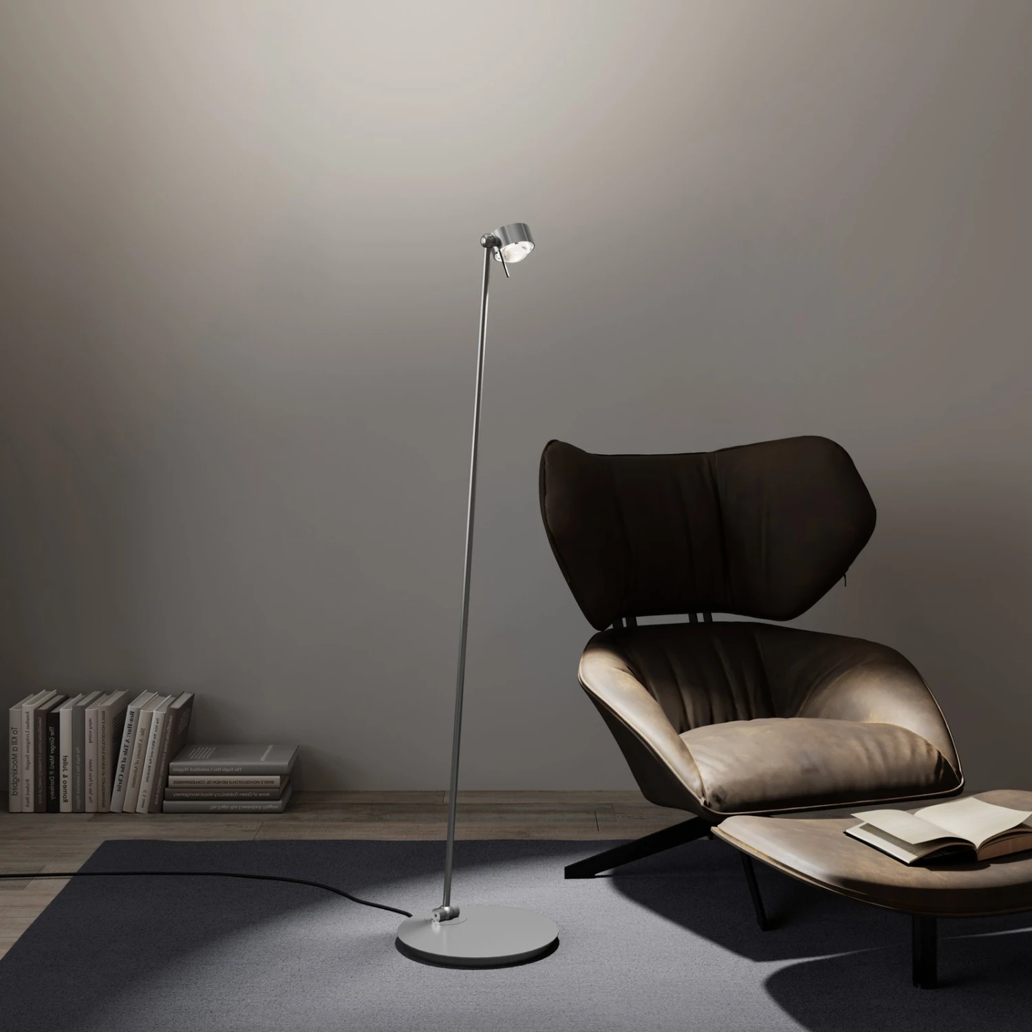 Puk! 80 Floor LED Linsen klar/matt, chrom matt Puk! 80 Floor LED Linsen Klar/matt, Chrom Matt -Top Light 10010729