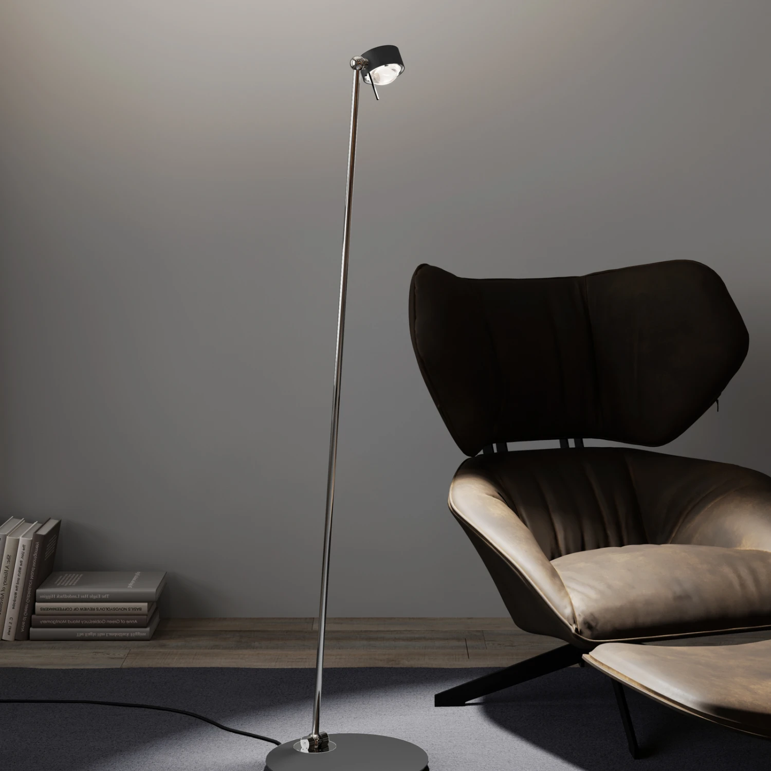 Puk! 80 Floor LED Linsen klar/matt anthrazit/chrom Puk! 80 Floor LED Linsen Klar/matt Anthrazit/chrom -Top Light 10010734 1