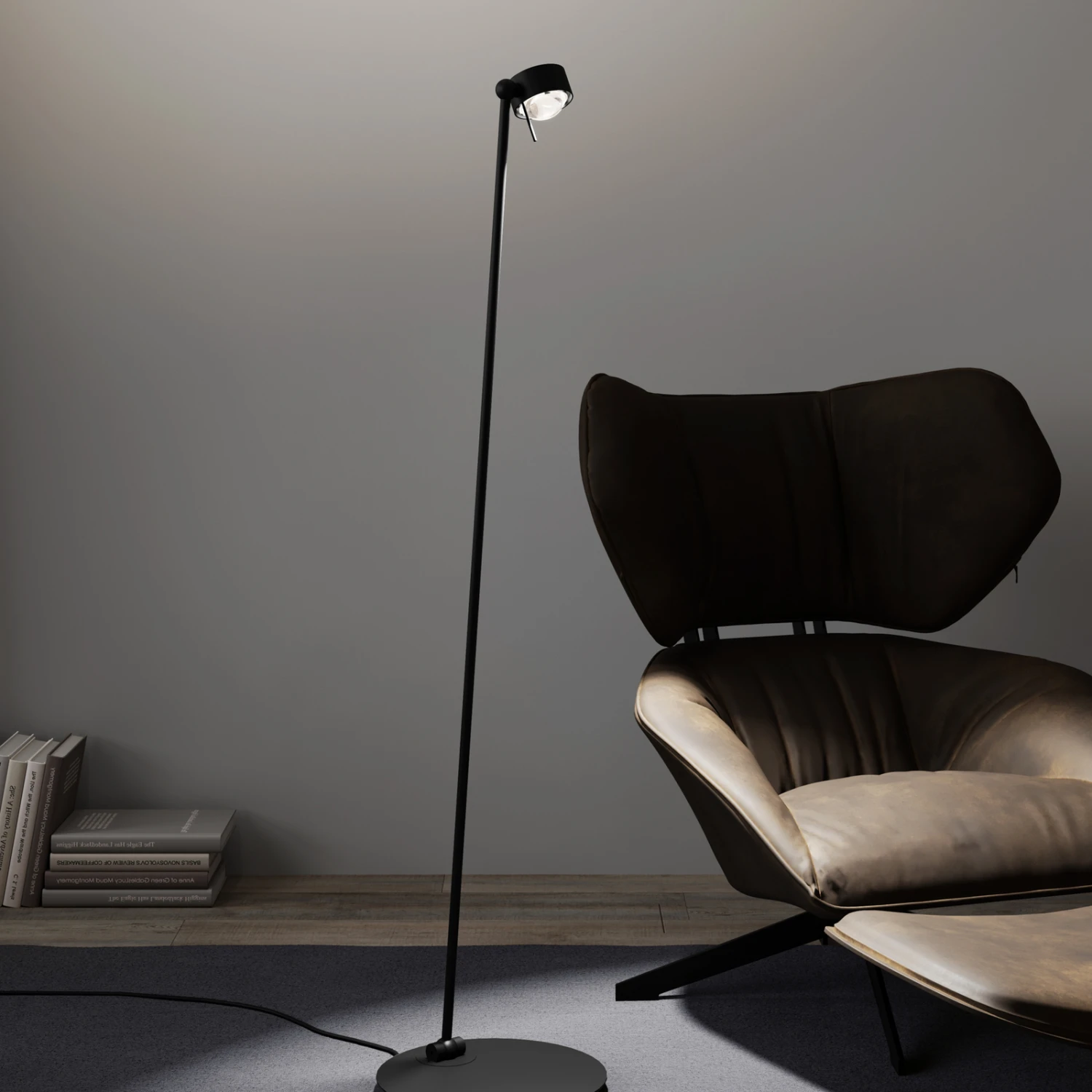 Puk! 80 Floor LED Linsen klar/matt, schwarz matt Puk! 80 Floor LED Linsen Klar/matt, Schwarz Matt -Top Light 10010735 1