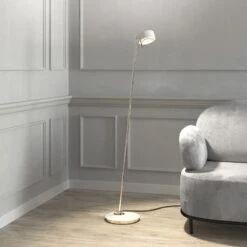 Puk! 120 Floor LED Linsen Klar/matt, Weiß Matt