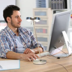 2-flammige Tischleuchte PUK TABLE, Chrom Matt -Top Light 9020113 2