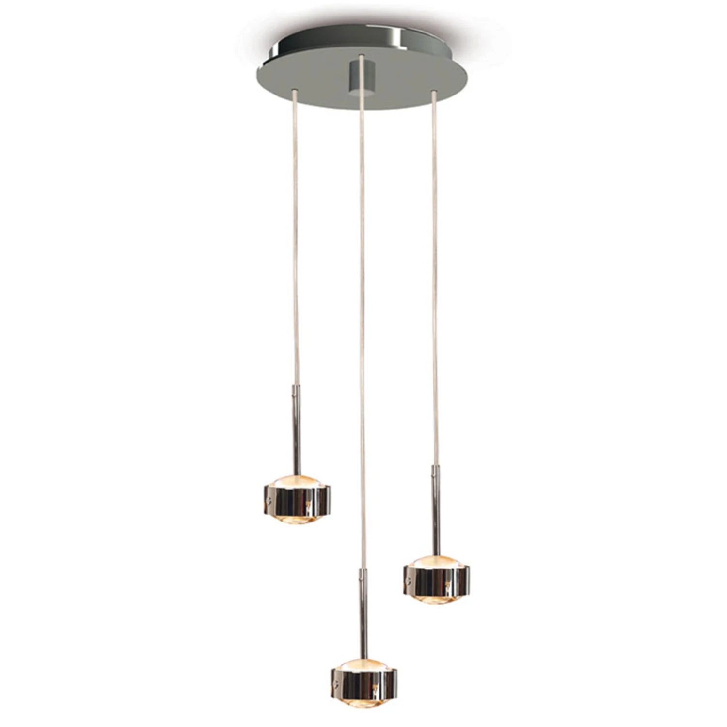 LED-Hängeleuchte Puk Drop Trio, chrom LED-Hängeleuchte Puk Drop Trio, Chrom -Top Light 9020304