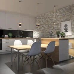 LED-Pendellampe Puk Meg Maxx Drop Solo, Chrom