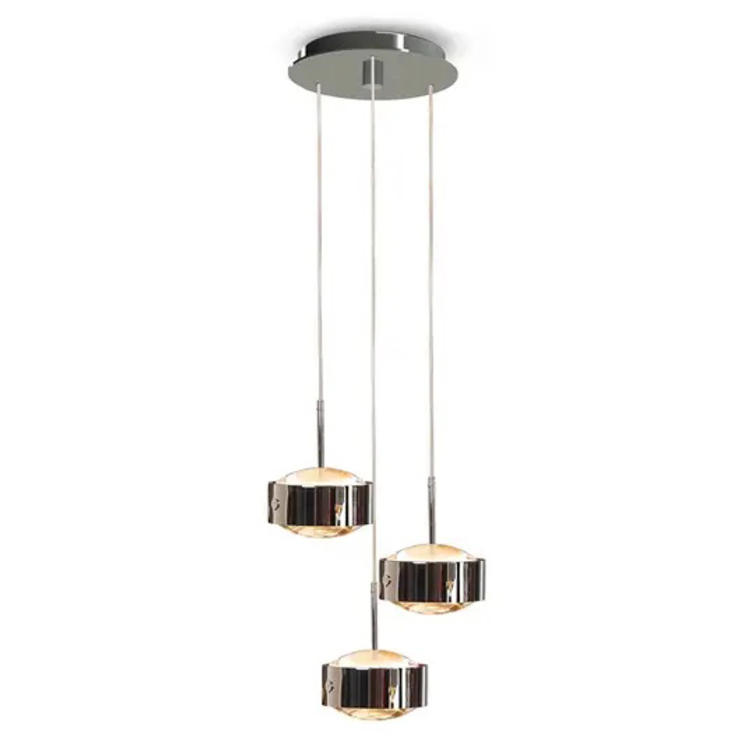 LED-Pendellampe Puk Meg Maxx Drop Trio, chrom matt LED-Pendellampe Puk Meg Maxx Drop Trio, Chrom Matt -Top Light 9020491