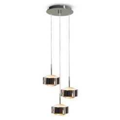 LED-Pendellampe Puk Meg Maxx Drop Trio, Chrom